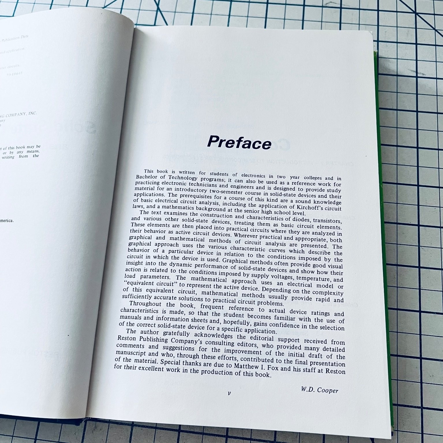 Solid-State Devices Analysis and Application 1974 Electronics William Cooper