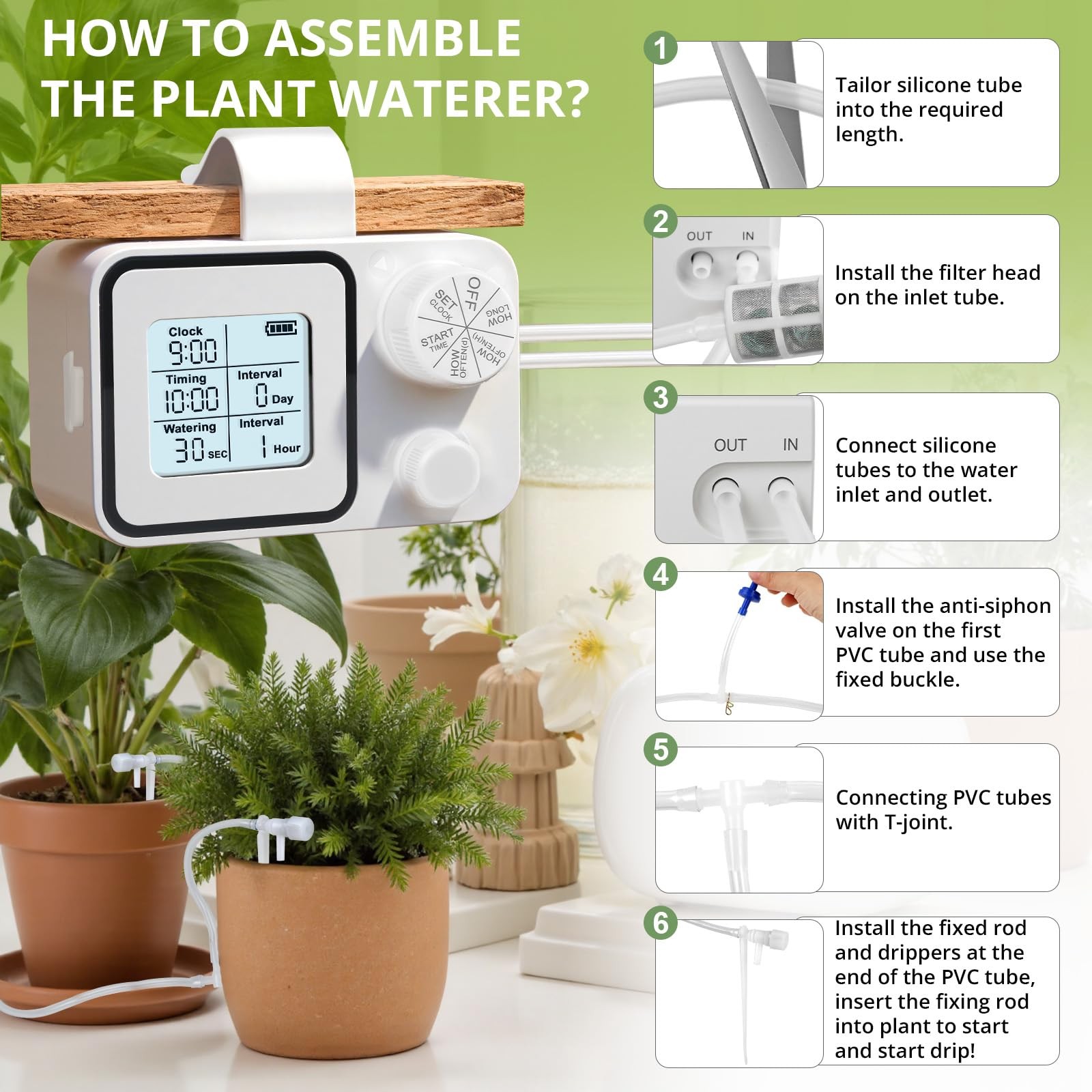 Automatic Plant Waterer Indoor Self Watering System, 33 Feet