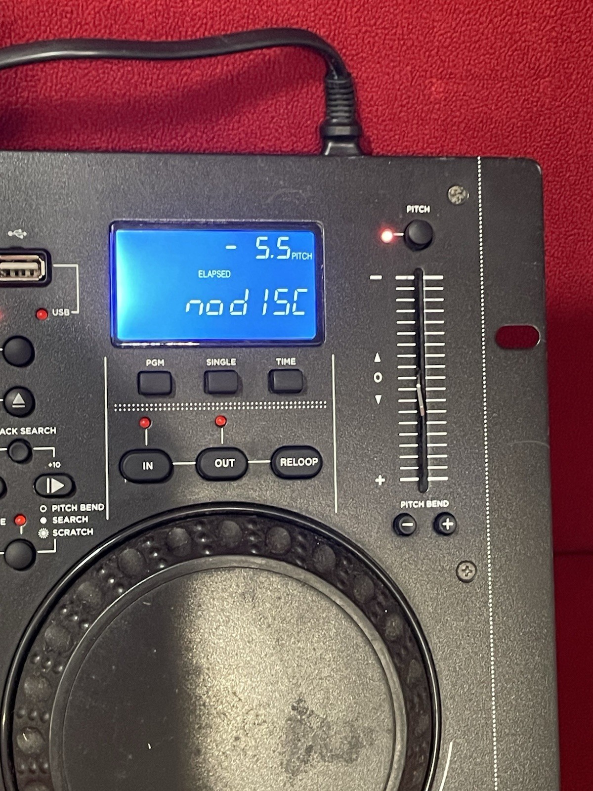 Gemini CDM-4000 Dual CD/USB DJ Media Player Console Only Half Usable