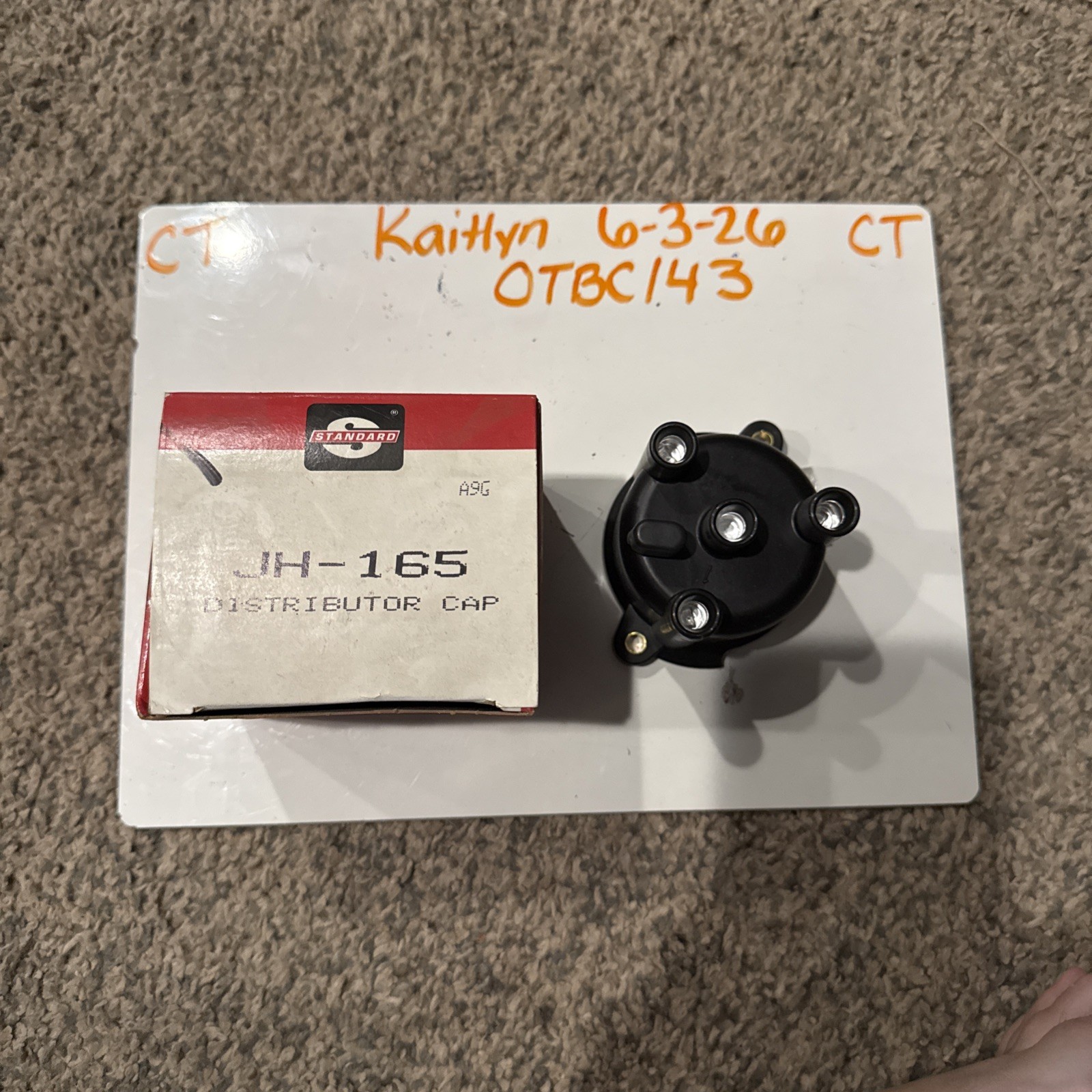 Distributor Cap Standard JH165, Sold Individually