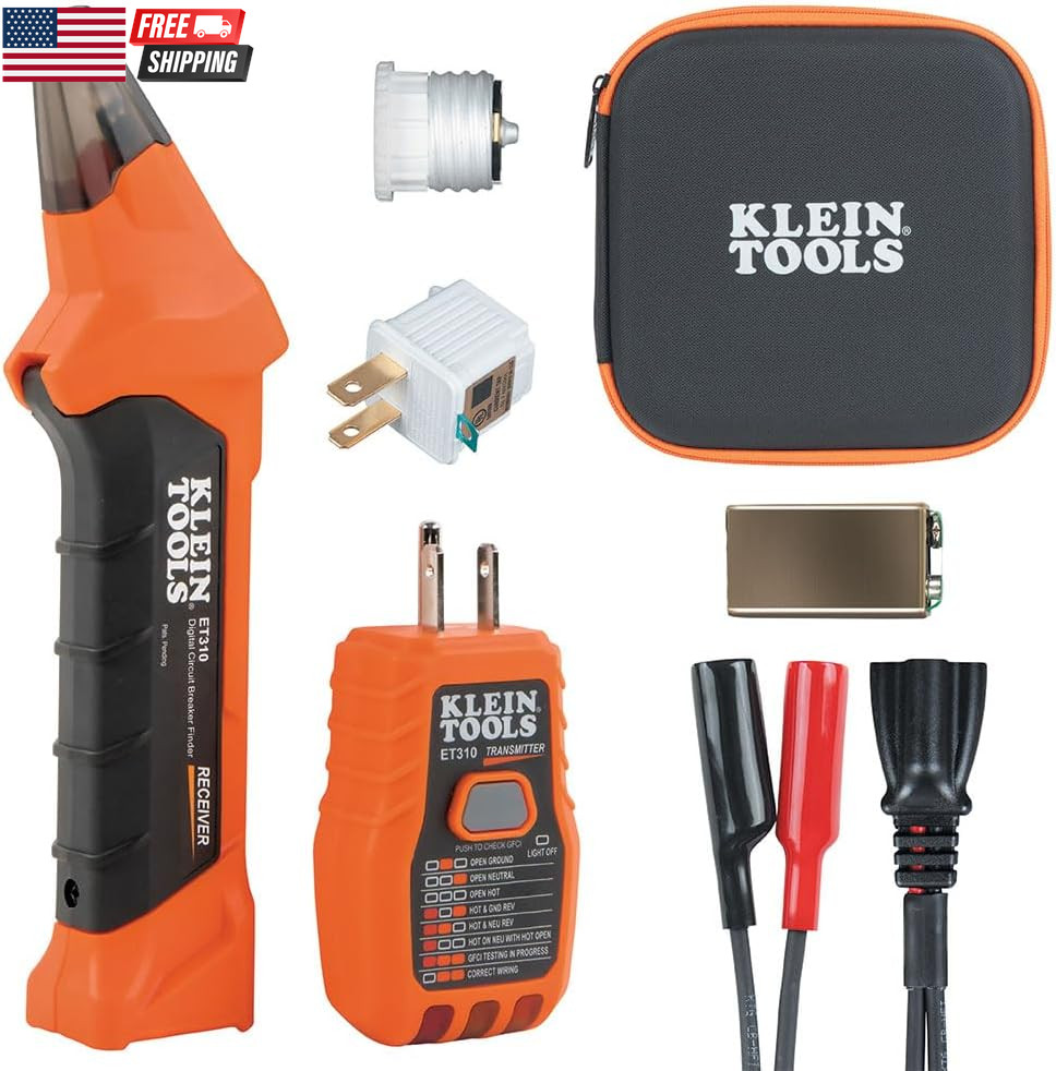 ET310KIT AC Circuit Breaker Finder Kit, Electric Tester, GFCI Tester, Leads, Ada