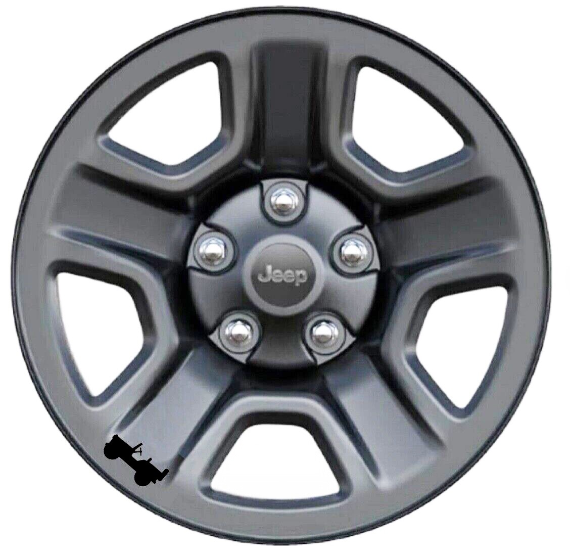 Black (Matte)- Wheel DECAL Vinyl Rim Easter Egg Stickers - Fits Jeep (Set of 6)