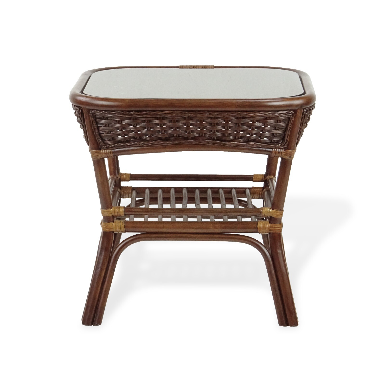 Set of 2 Alexa Swivel Rocking Armchairs Dark Walnut Color, Square Coffee Table