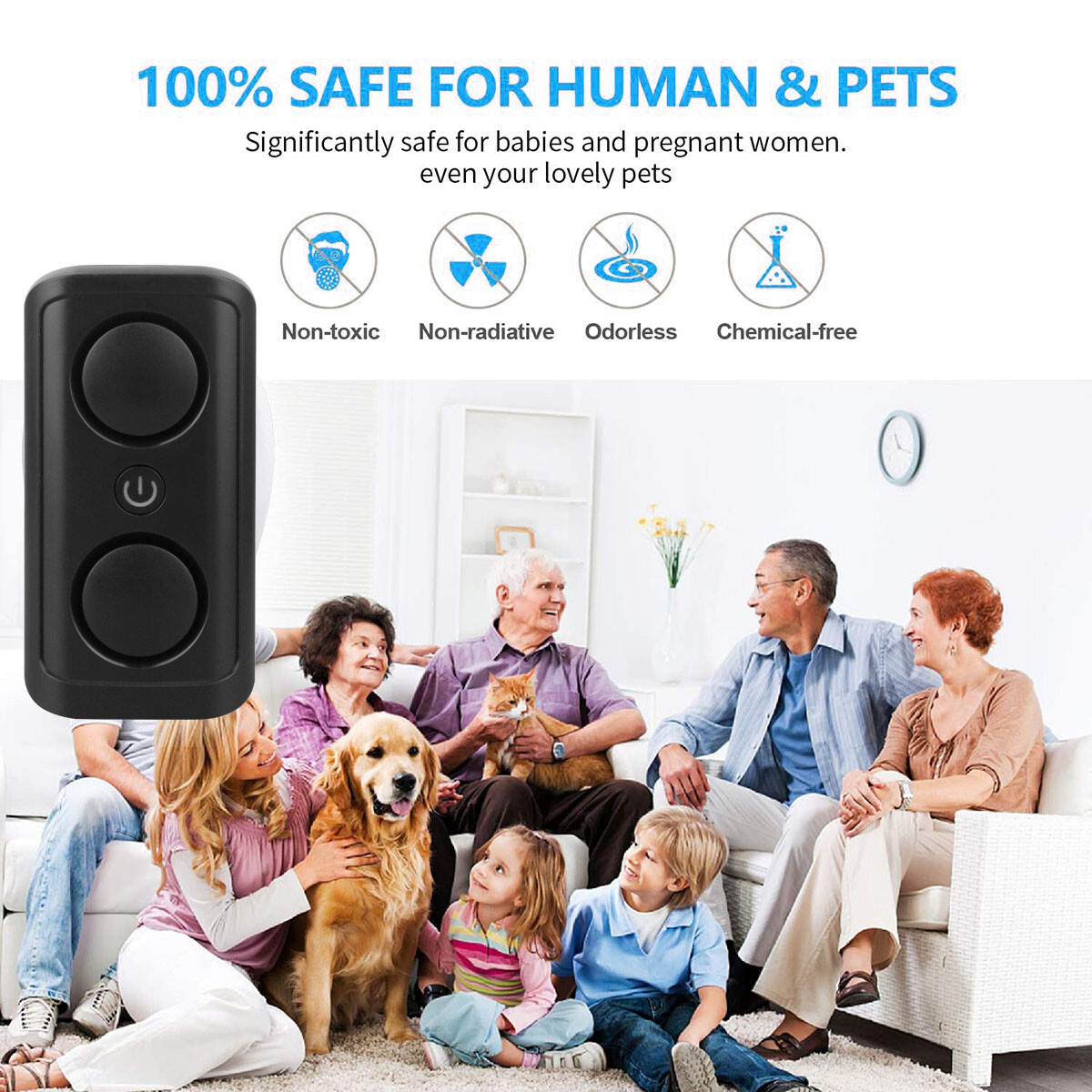 2024 Ultrasonic Pest Repeller Control Electronic Repellent BUG Mice Reject Rat