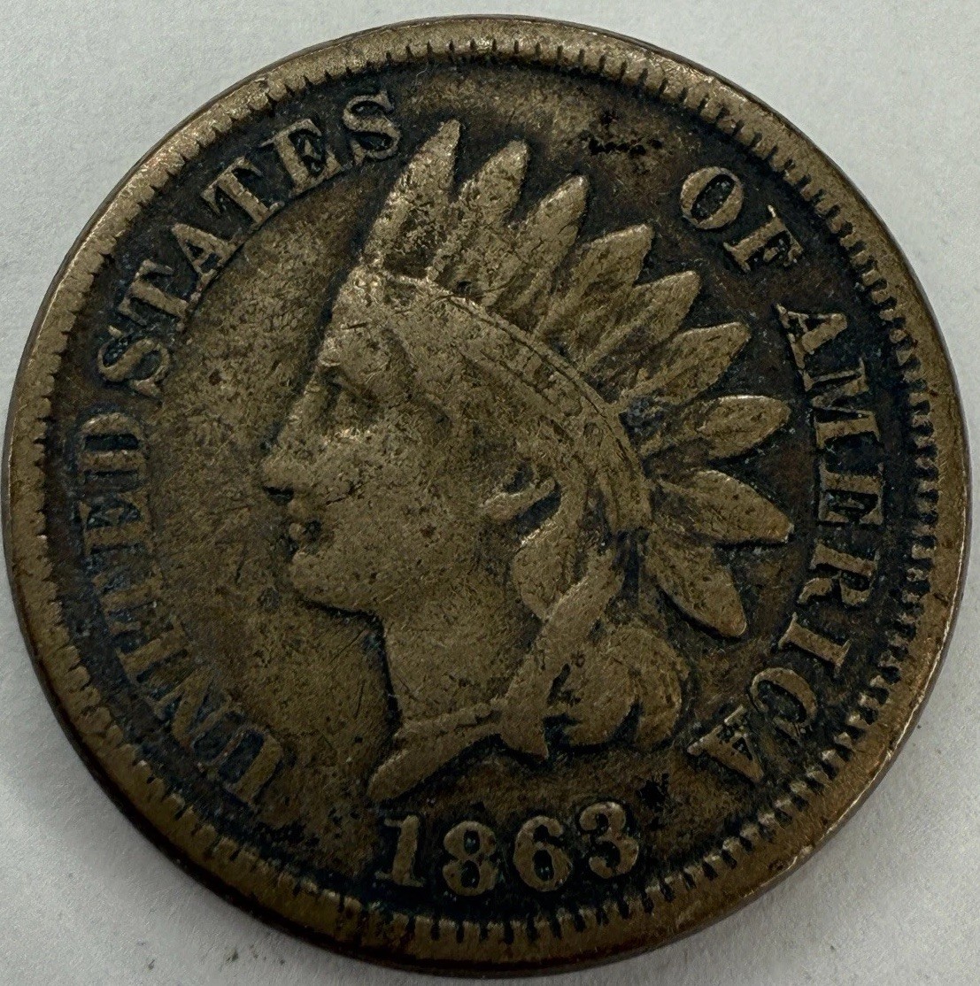 1863 Indian Head Cent Exact Coin Imaged #IND1381