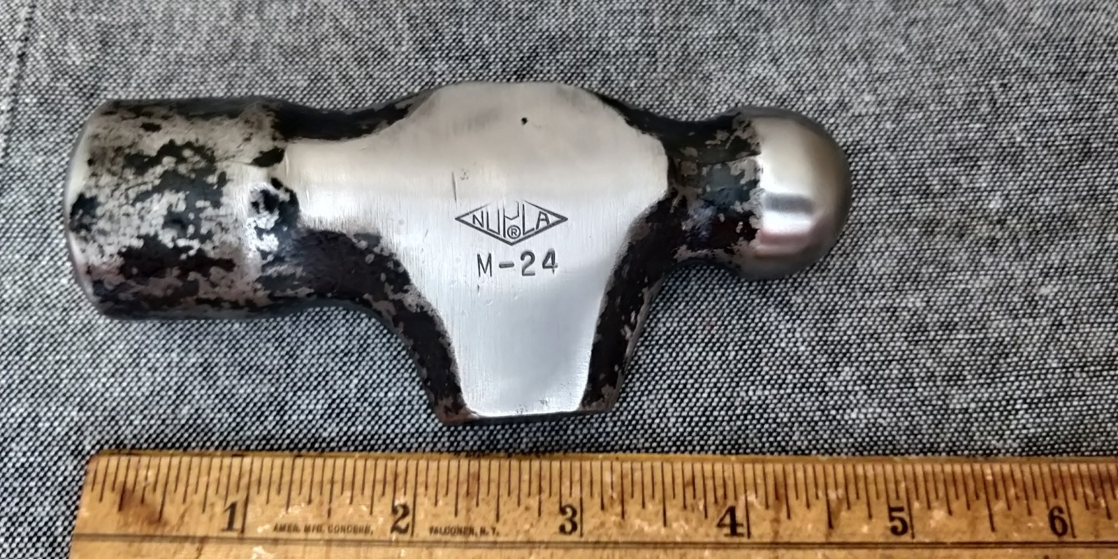 Nupla Ball Peen Hammer M-24  - 24 oz Made in USA Machinist Fiberglass Handle