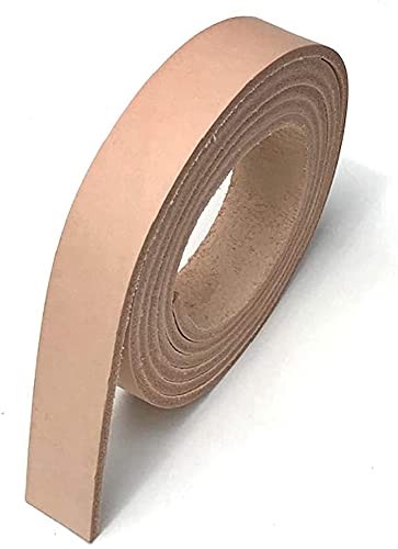 Veg Tan Leather Belt Blank 8/9 oz Extra Long Strip 1 x 60 Inch Natural