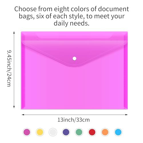 EOOUT 28pcs Plastic Envelopes, Plastic Folders for Assorted Number of Itemss