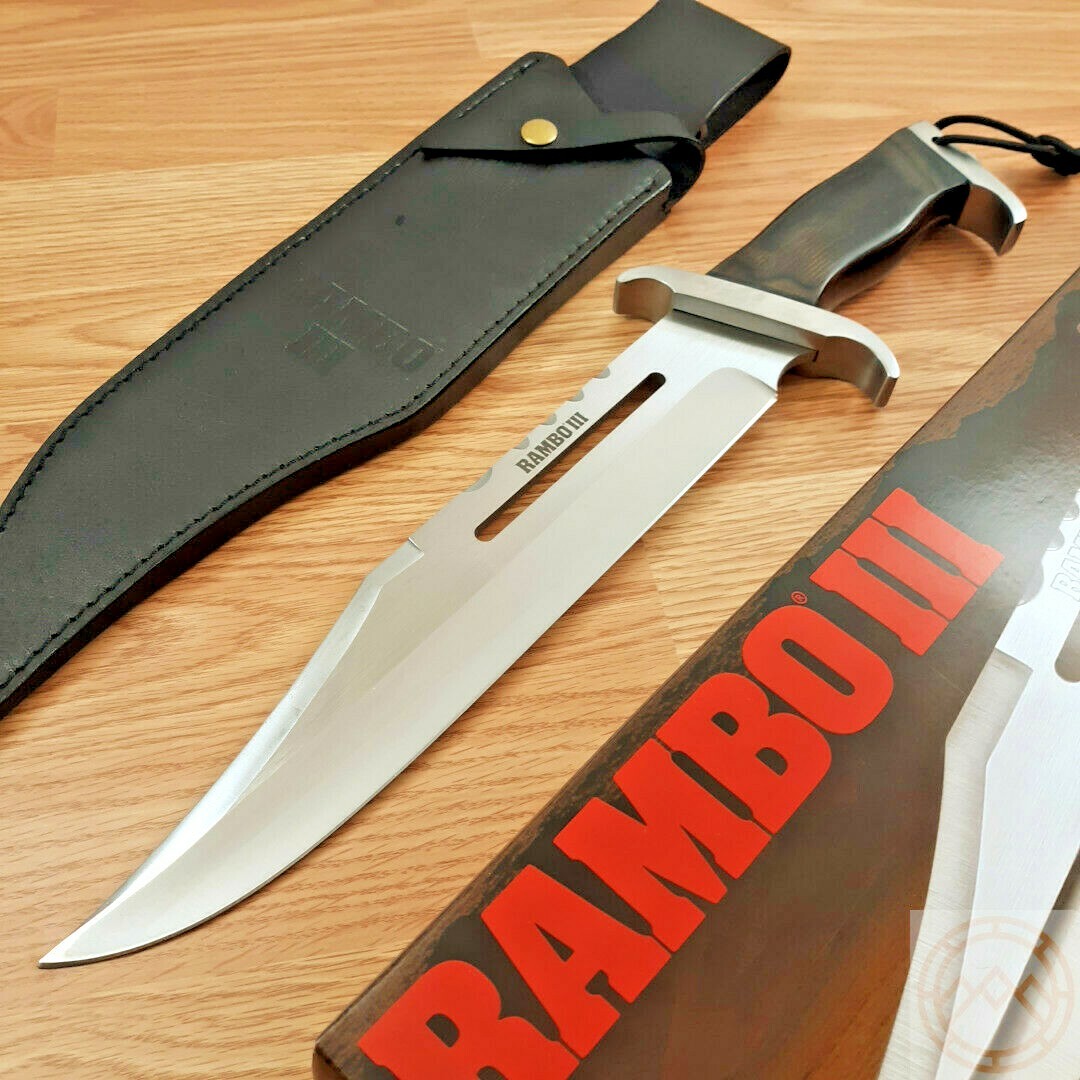 Rambo III Standard Edition Fixed Knife 13" Stainless Steel Blade Hardwood Handle