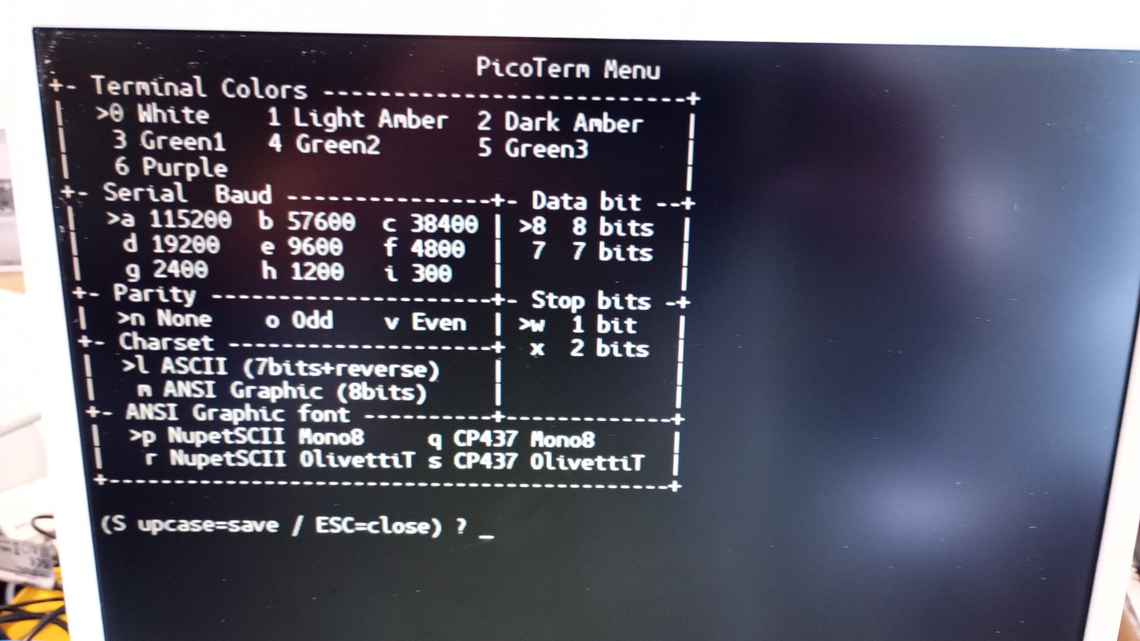 ANSI / VT100 / VT52 RS232 Serial Terminal Project Kit for Raspberry Pi Pico -Kit