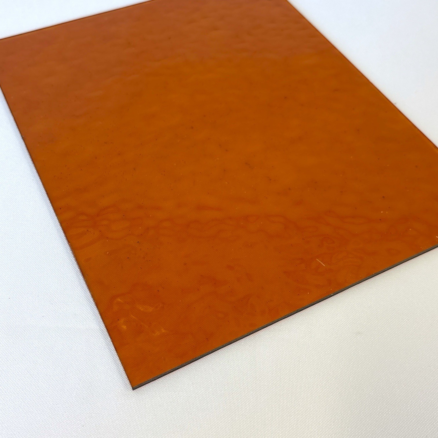 4 x 6 DARK AMBER English Muffle Ripple – Stained Glass Sheet for Mosaic & Craft