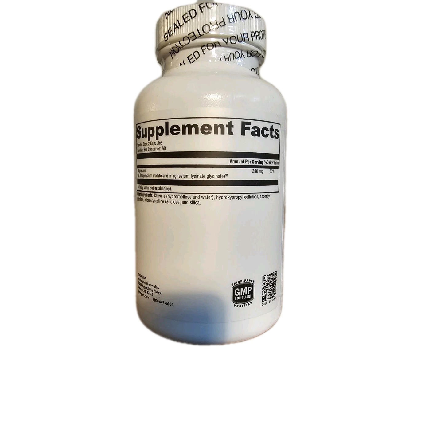 XYMOGEN - OptiMag 125 120 Vegetarian Caps Highly Absorbable Magnesium Exp: 3/27
