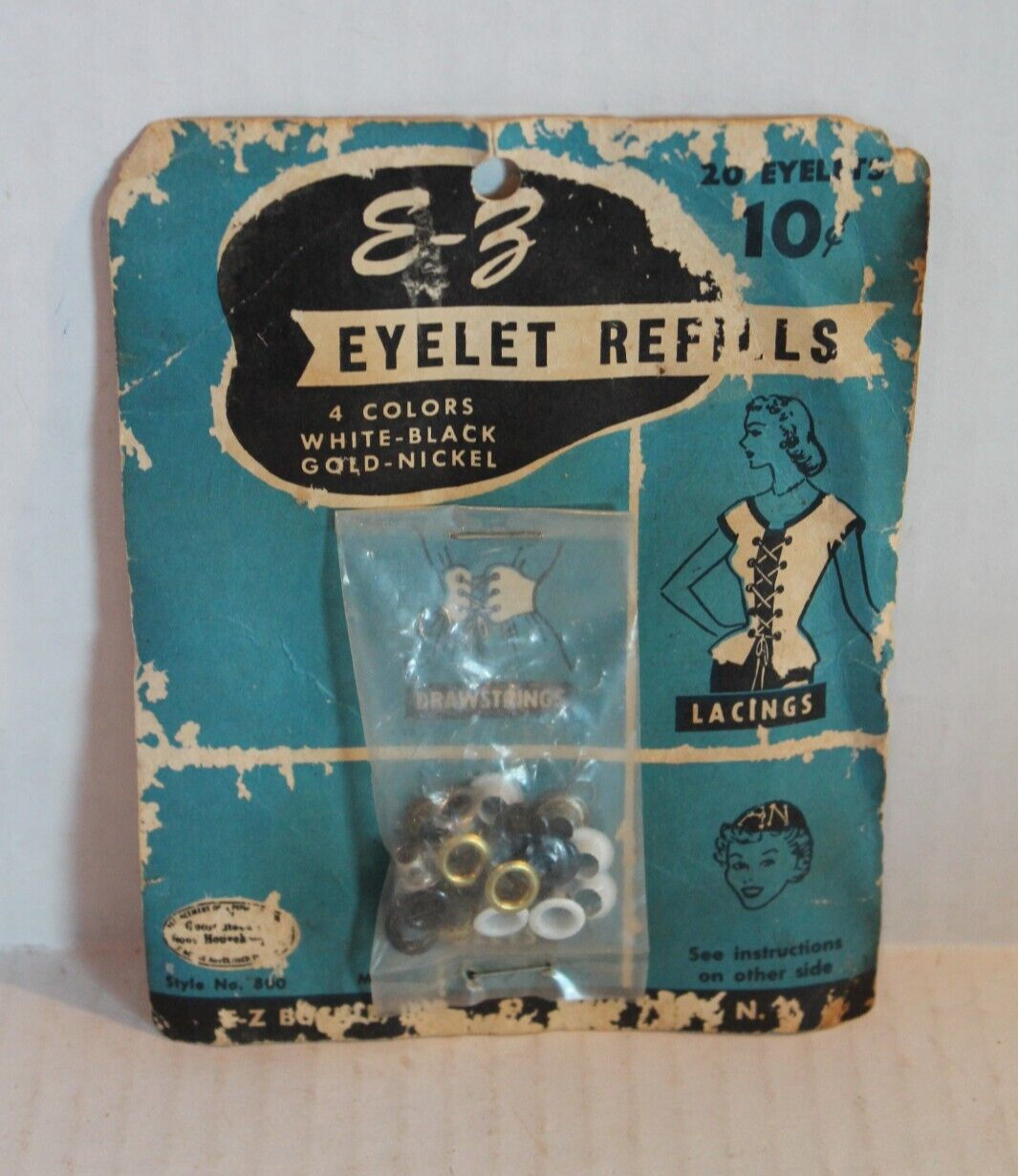 Vintage E-Z Eyelet Refills in 4 Colors Metal Crafts Sewing Eyelets