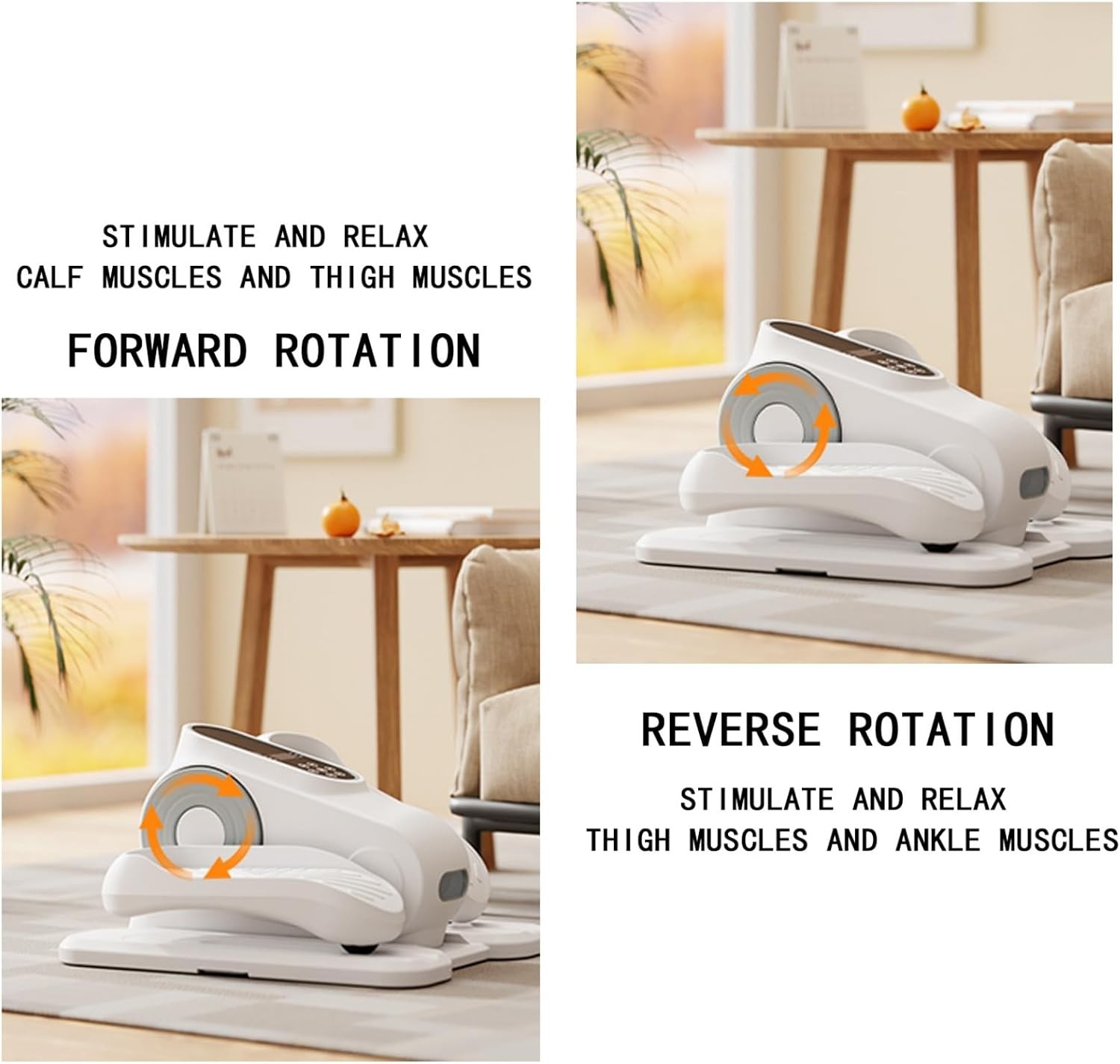 12-Speed Under Desk Elliptical Quiet Seated Leg Exerciser w/ Remote,Home Office