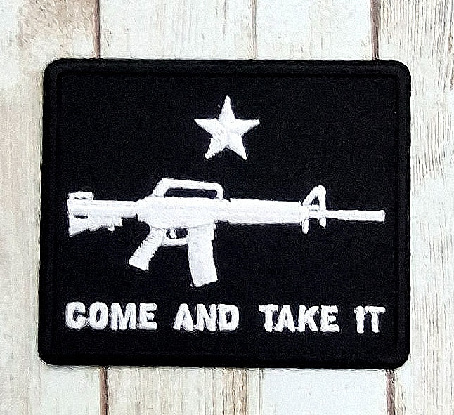 Come And Take It AR-15 & Star  Iron On Embroidered Patch 3" X 2-1/2"