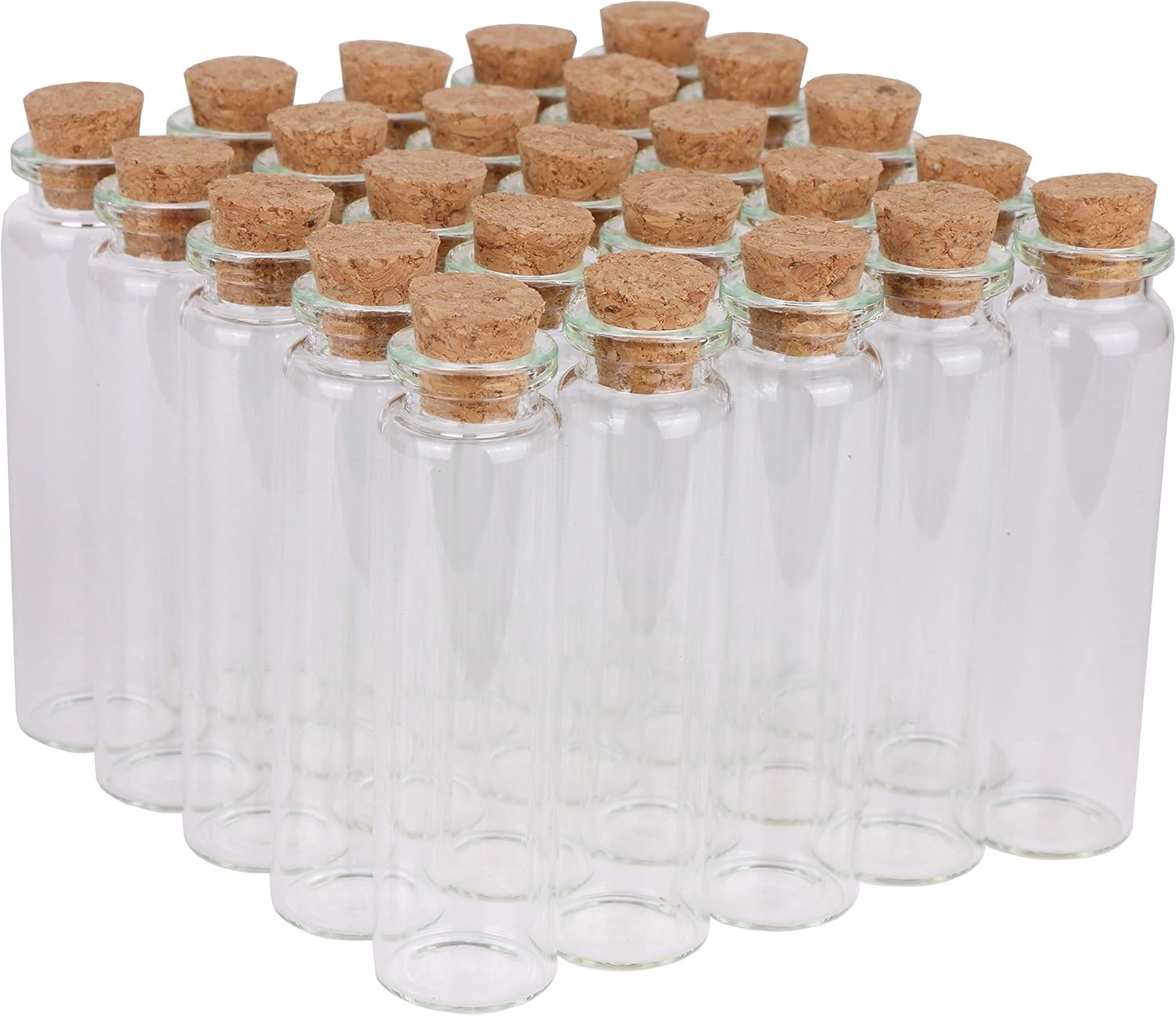 20Ml Small Glass Bottles,Tiny Glass Vials,Jars with Cork Stoppers,Message Bot...