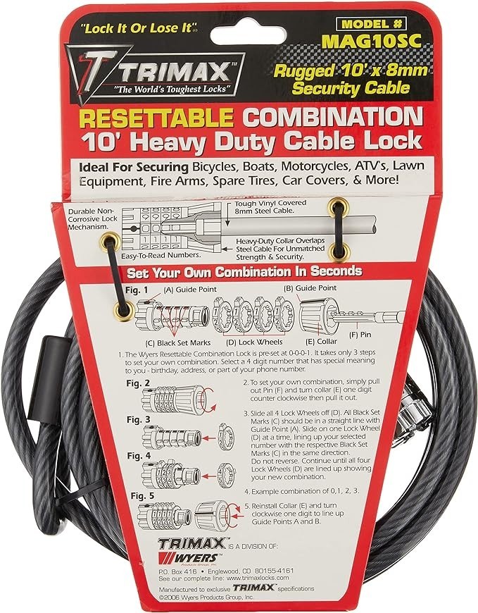 Trimax - MAG 10SC - Multi-Use Cable Lock