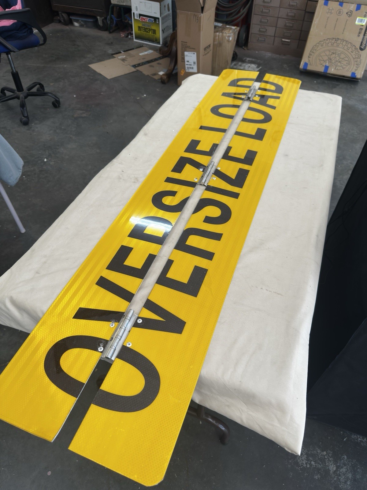 12"x60" Hinged Aluminum Oversize Load Sign/Banner for Trucks Vehicle Trailer