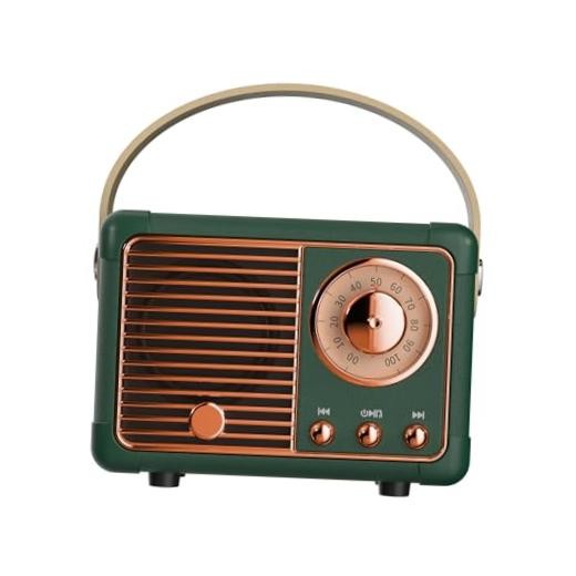 Retro Bluetooth Speaker, Wireless Mini Portable Speakers Support USB/TF Green