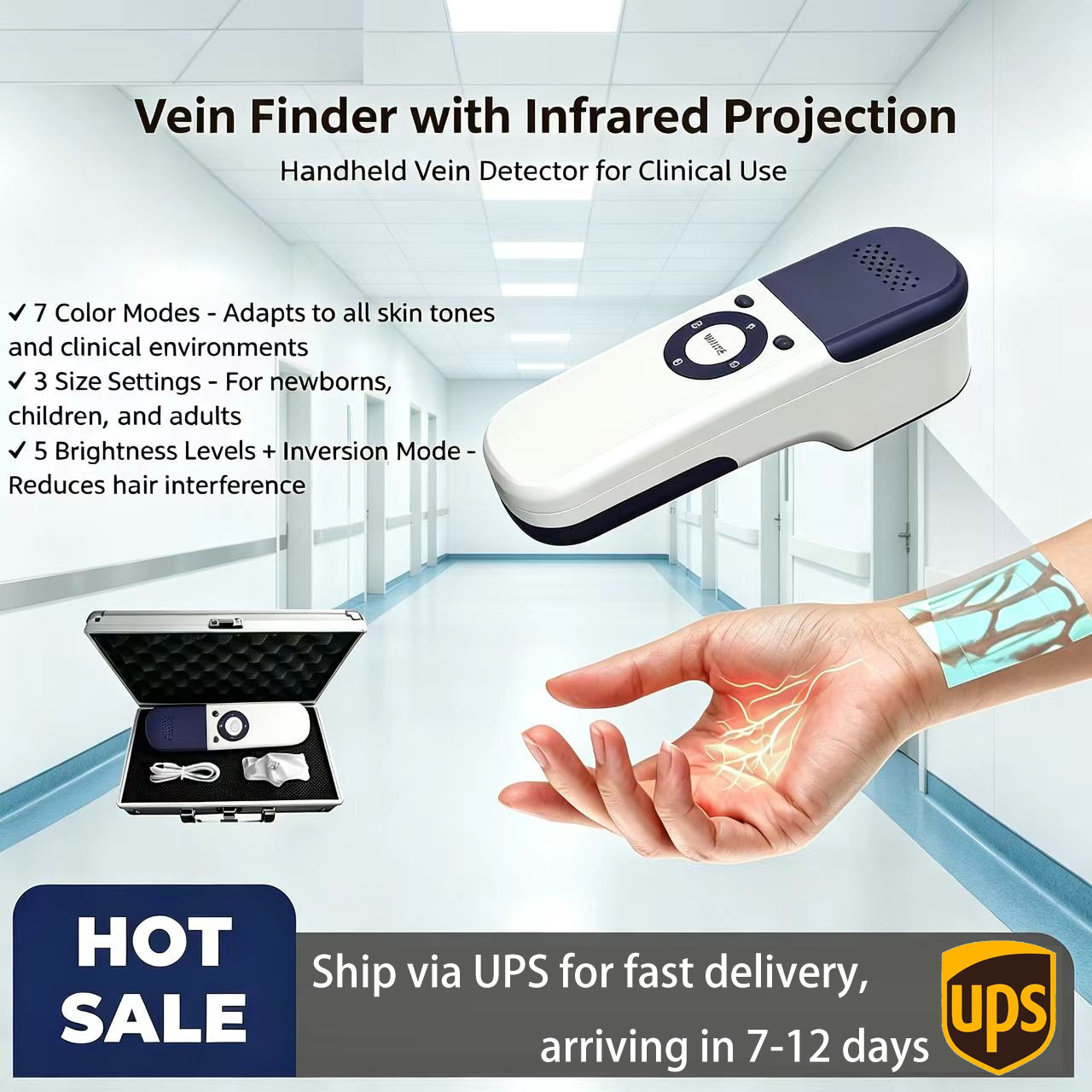 QV500 Infrared Vein Finder - Handheld Vein Detector Vascular imaging device