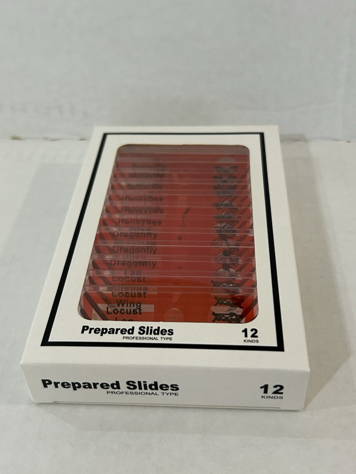 48 Pcs Prepared Microscope Slides Specimen Animals Insects Plants Flowers Sample