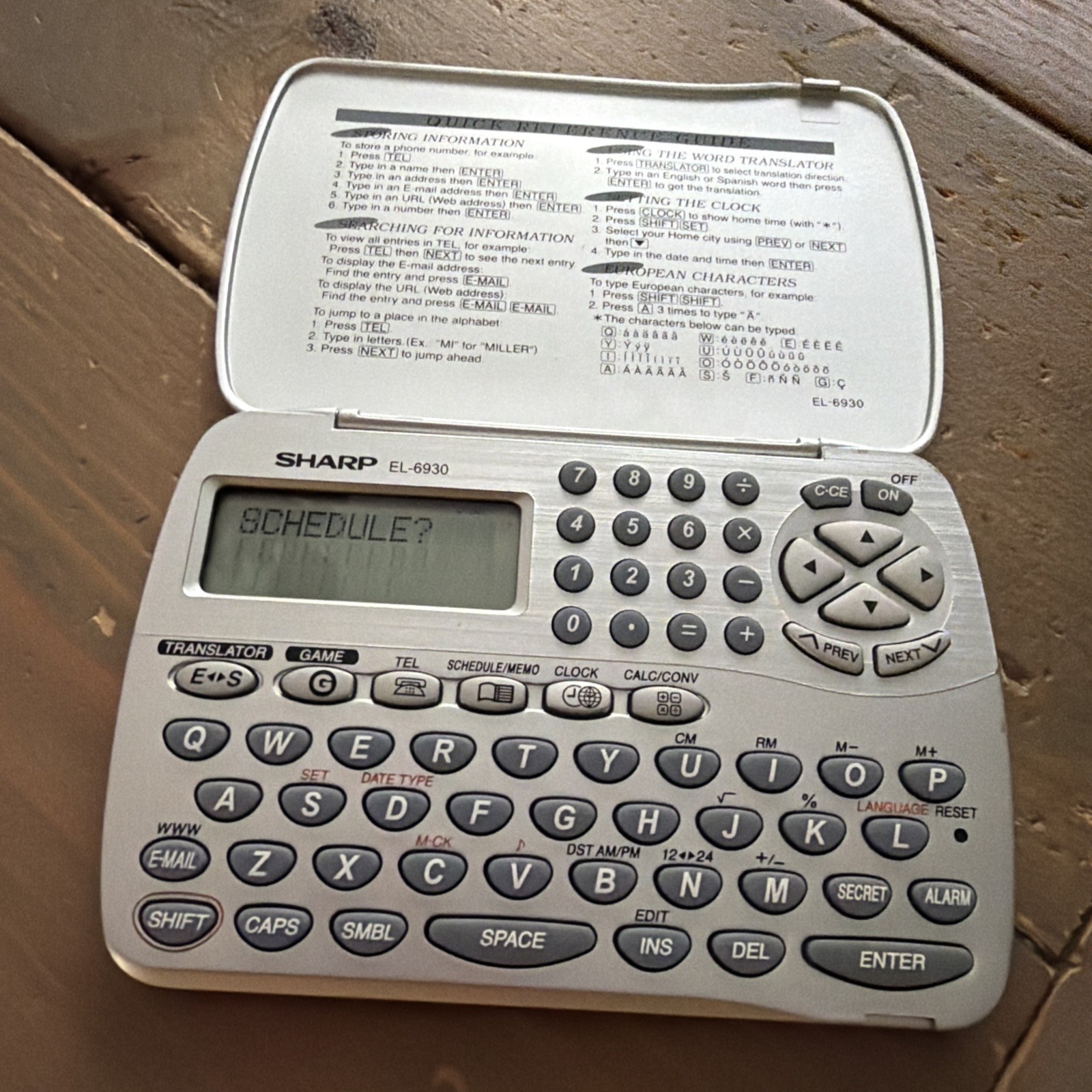 Sharp Memo Master EL-6930 Electronic Organizer Phone Book PDA Translator