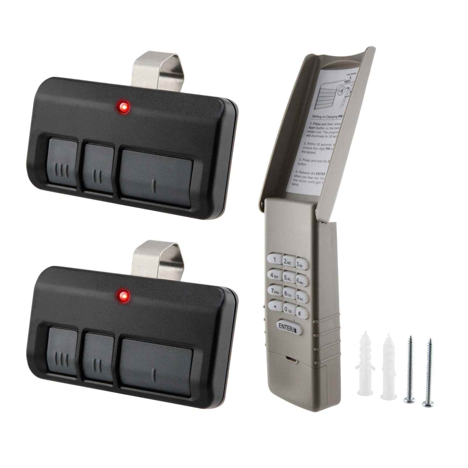 For Liftmaster Sears Garage Door Keypad 877LM Opener + 2 Visor Remote 893LM