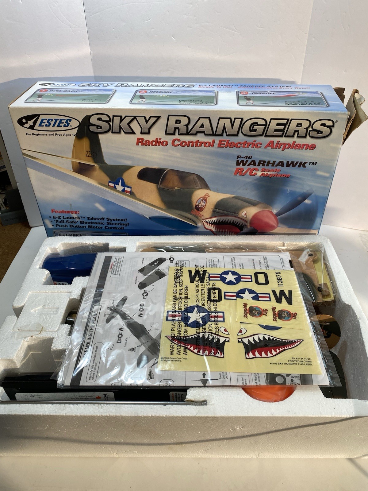 ESTES Sky Rangers RC Airplane P-40 Warhawk Open Box