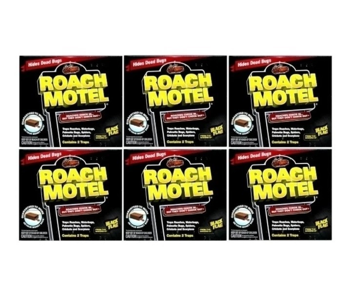12 Black Flag Roach Motel Cockroach Bug Killer bait Glue Trap