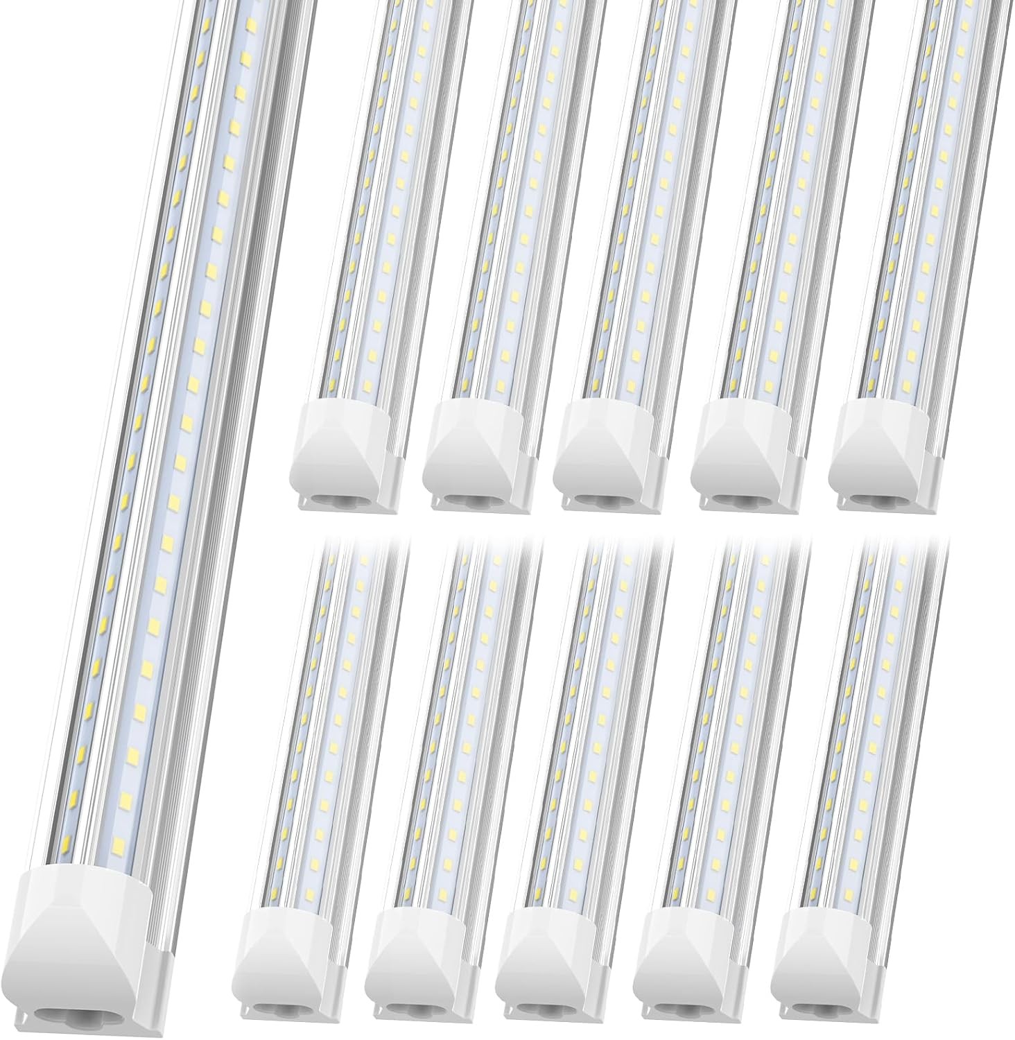 ETL 8FT LED Shop Lights 4-25Pack 100W 15000LM 6500K Cool White T8 Led Tubes GE