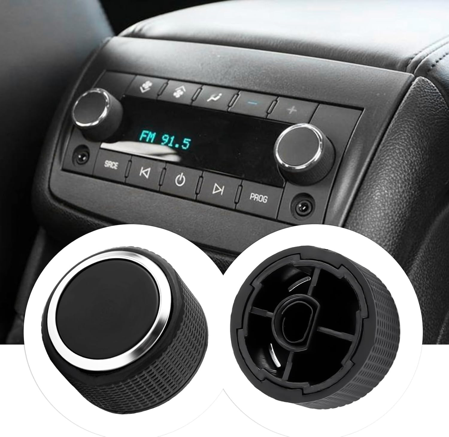 2PCS Car Volume Knob for Rear Audio Replacement OEM 22912547Rear Radio Knobs Re