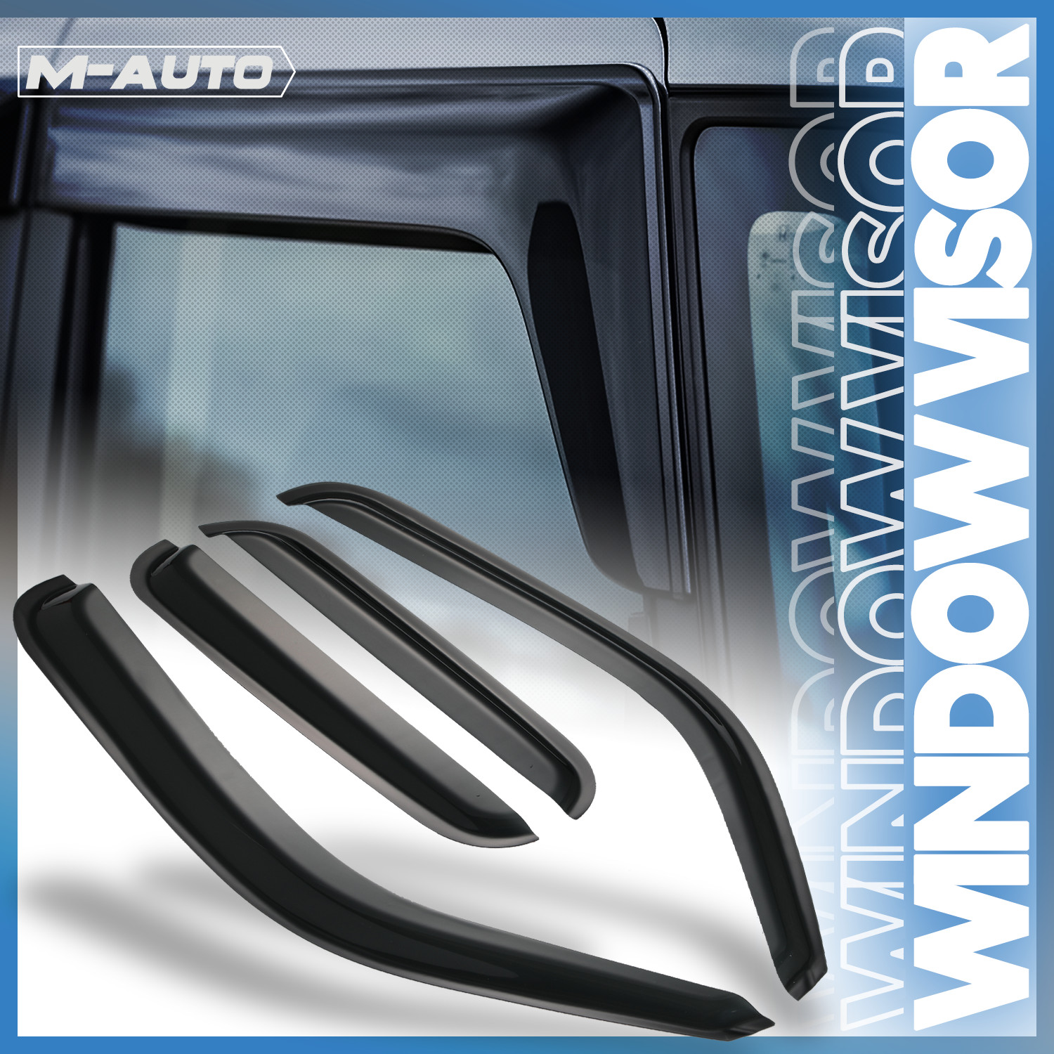 Tape-On Window Visor Vent Wind Deflector for 99-07 Chevy Silverado Extended Cab