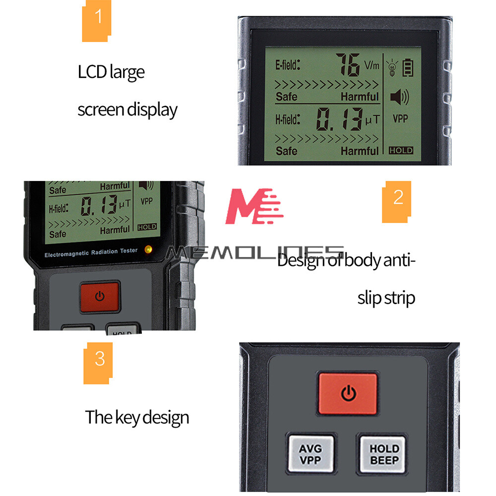 ET825 Electromagnetic Field Radiation Detector Tester Emf Meter Dosimeter Meter