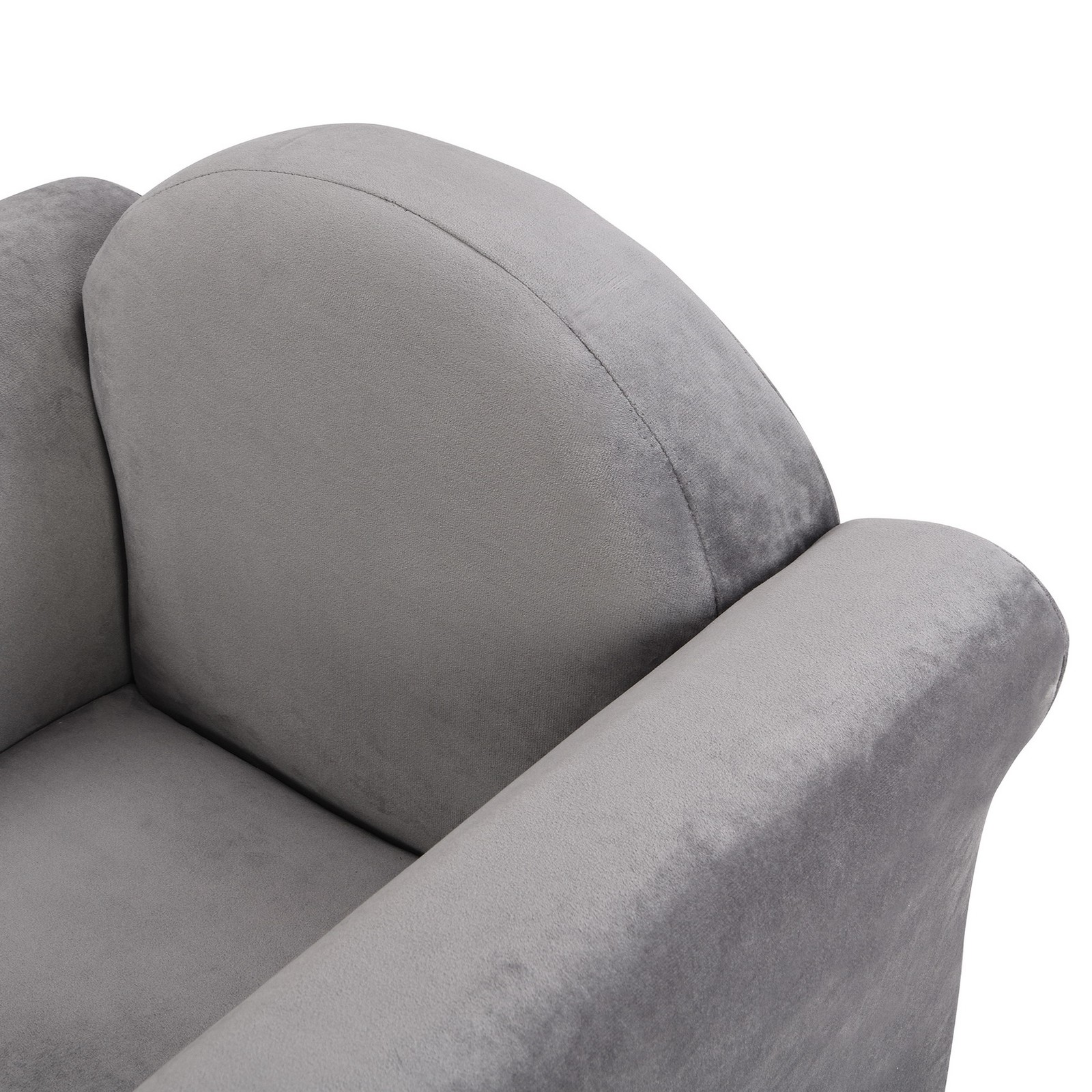 Boy Girl Toddler Kids Sofa with Ottoman Velvet Upholstered Lounge Sofa Armchair