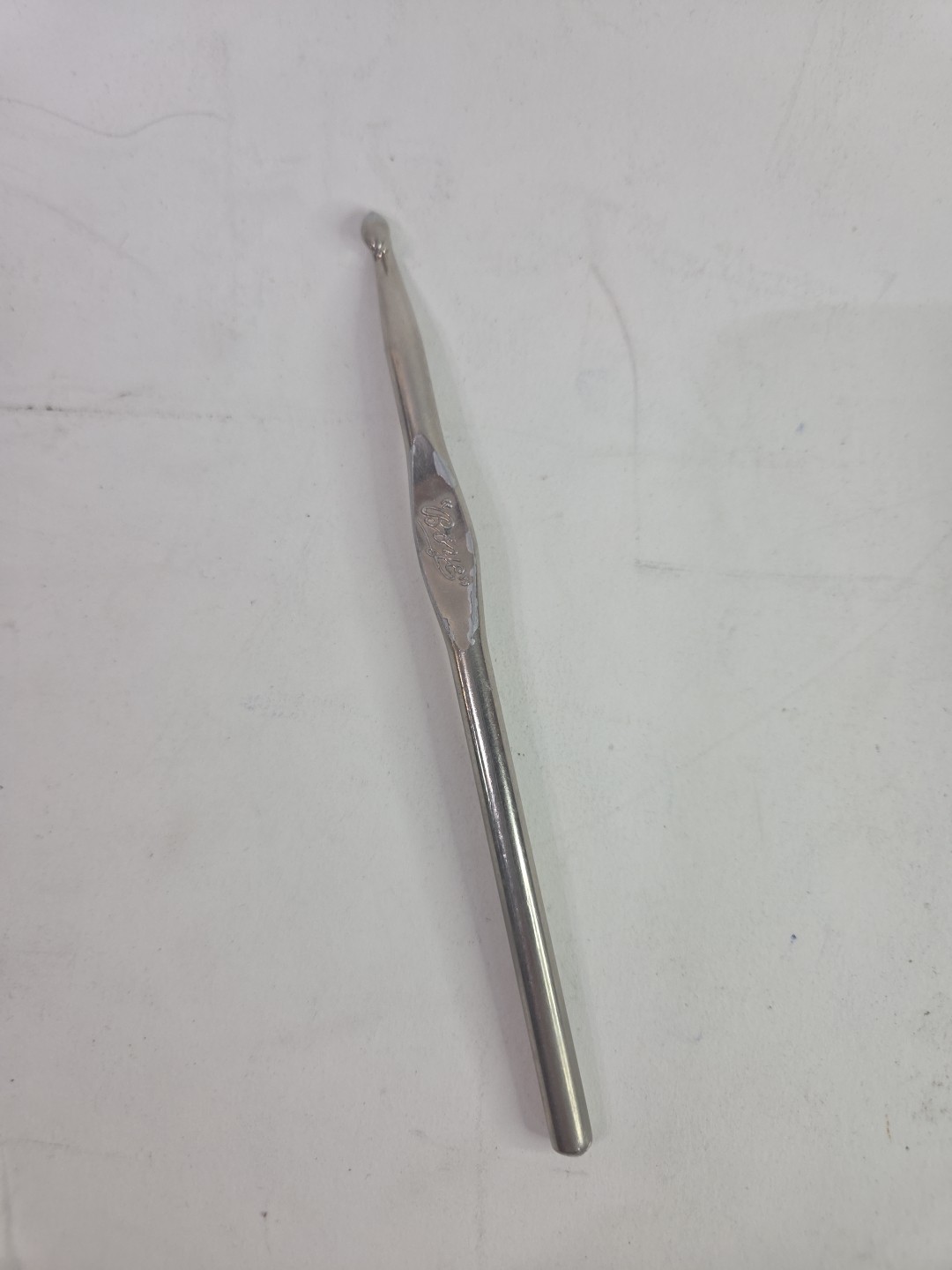 Vintage Boye Crochet Hook Size K Made in U.S.A. Silver Aluminum 6"   BB