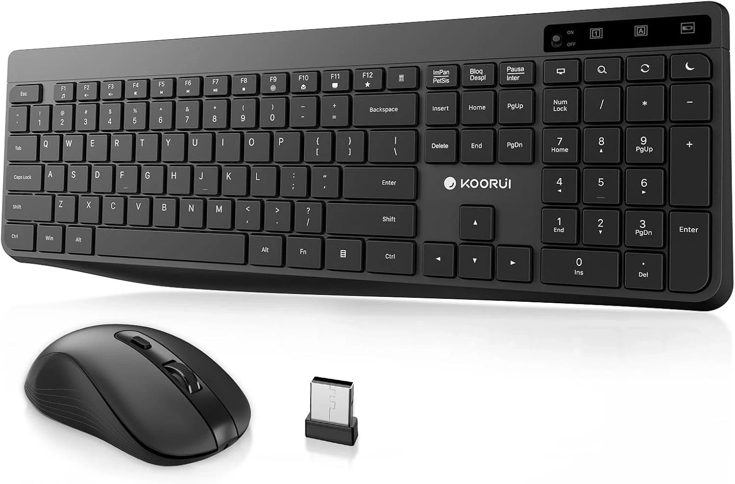 Wireless Keyboard and Mouse Combo,KOORUI 2.4G Silent Full Size Ergo.. Fast Ship