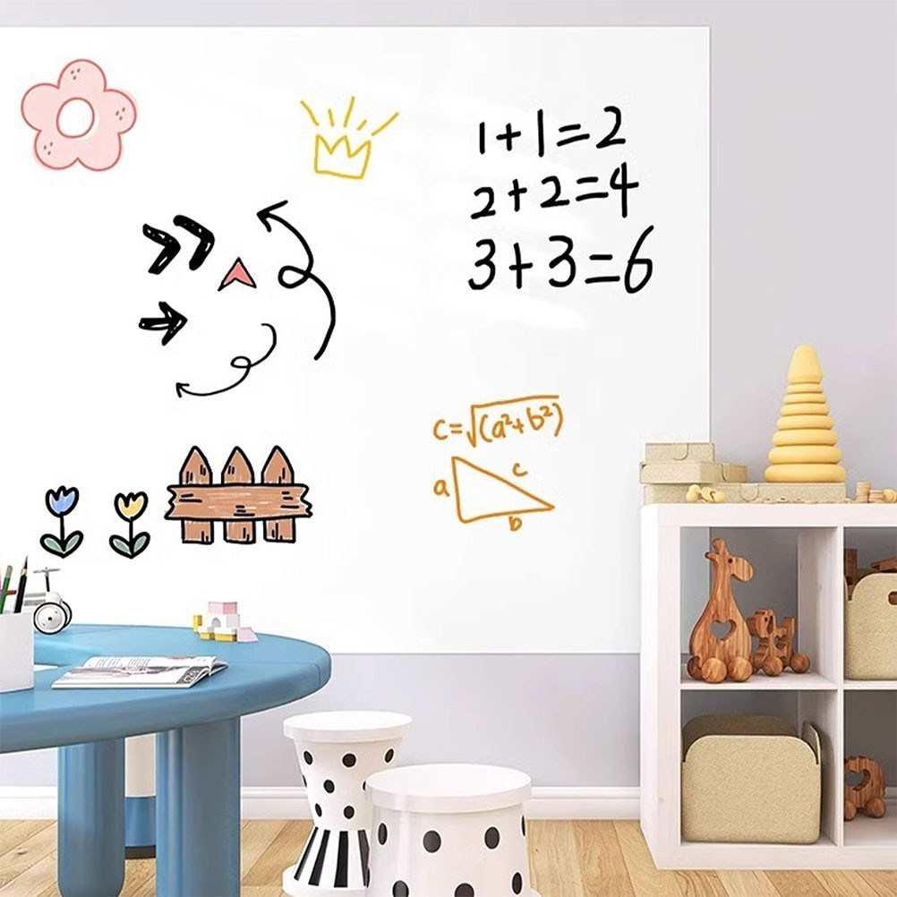 1 Set Static Cling Reusable Whiteboard Sticker for Wall Teaching and Office Use