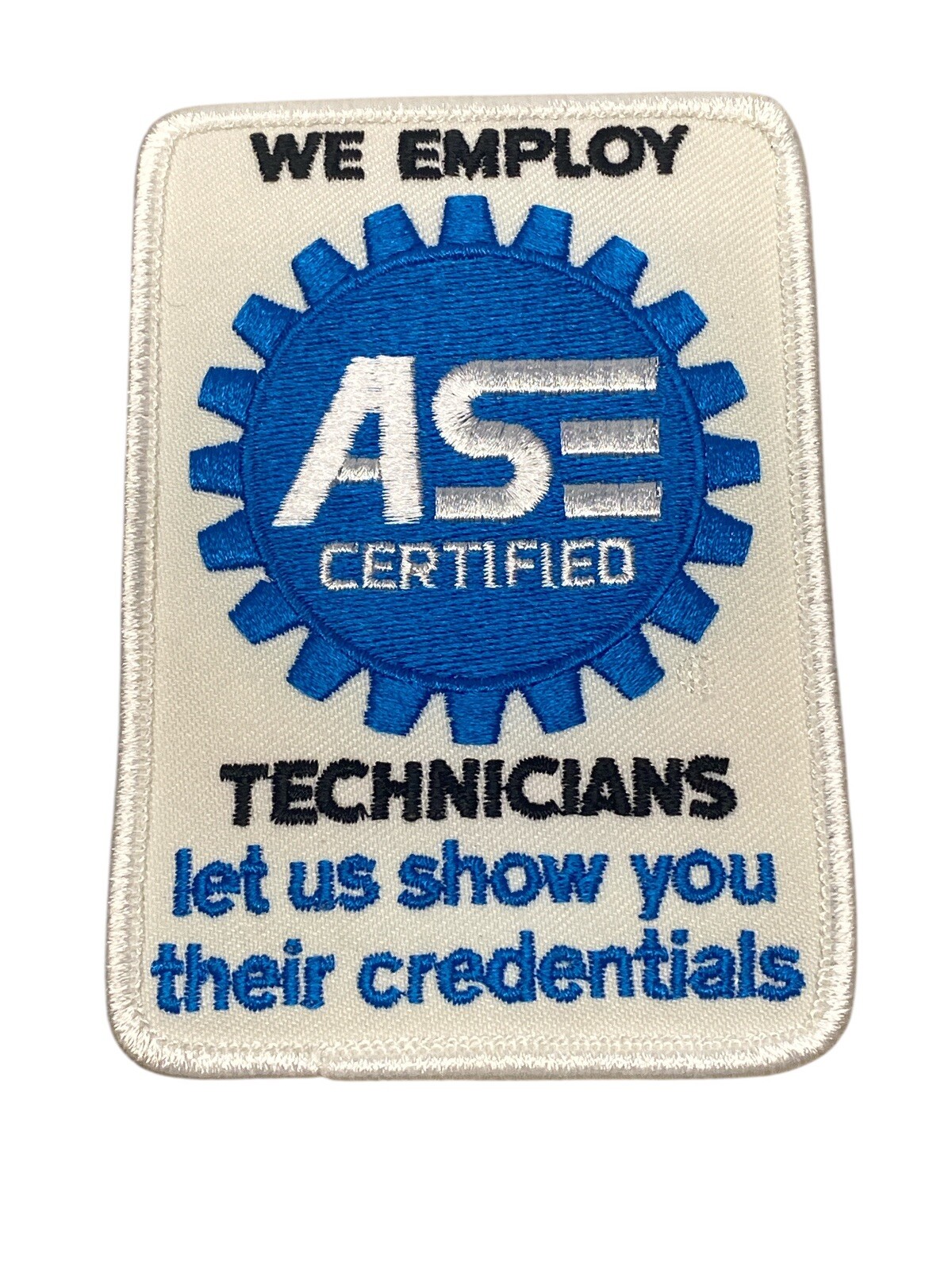 ASE Certified Technicians Patch, Embroidered   - New - Free Shipping