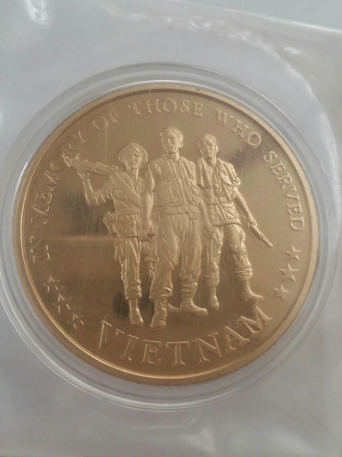 United States Navy Vietnam Veteran Gold Proof-like Challenge Coin with case