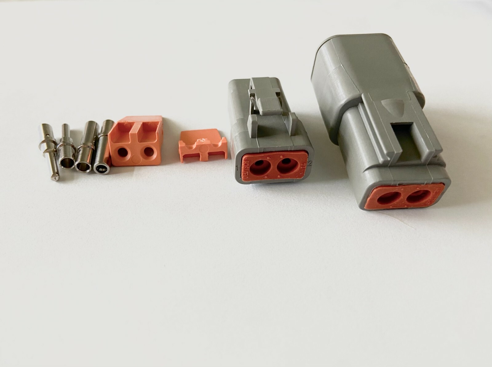 Deutsch DTP 2-Pin Connector 14-12 AWG solid chrome Contacts DTP04-2P+DTP06-2S