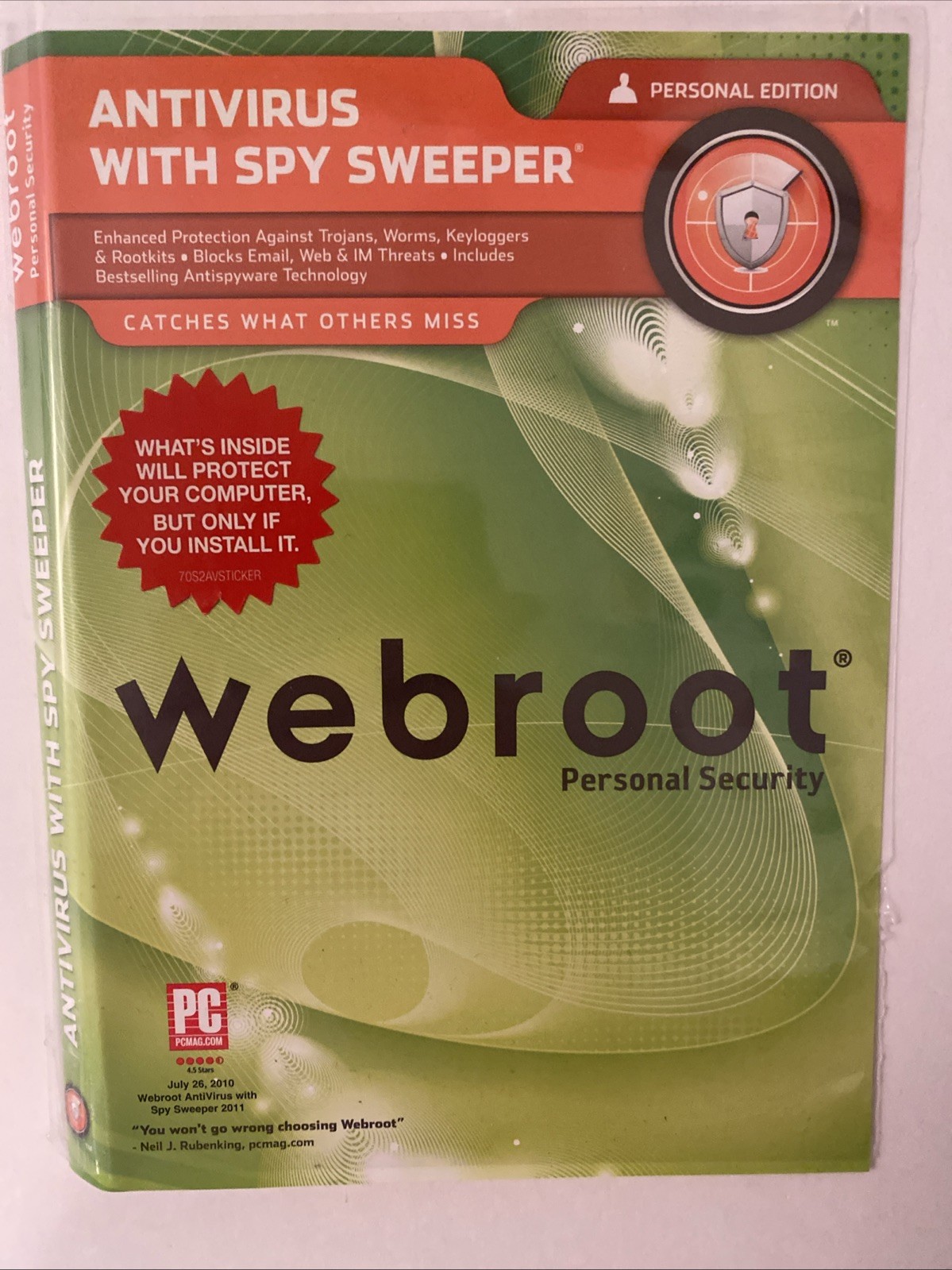 Webroot Antivirus with Spy Sweeper Personal Security PC 2010 Windows
