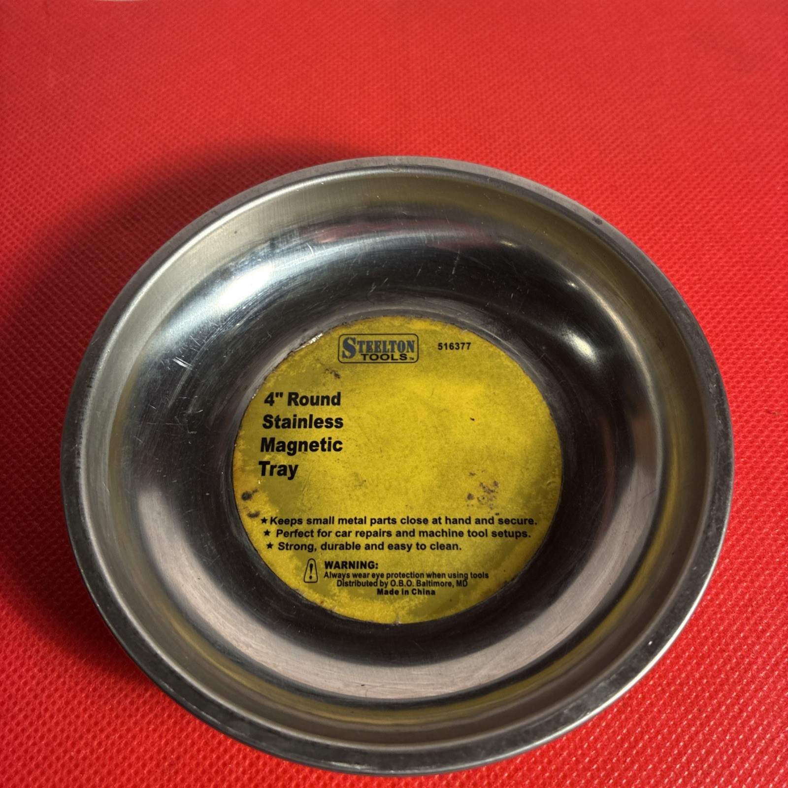 Vintage Steelton Round Magnetic Parts Tray Dish  4”.  Not Magnetic Anymore.