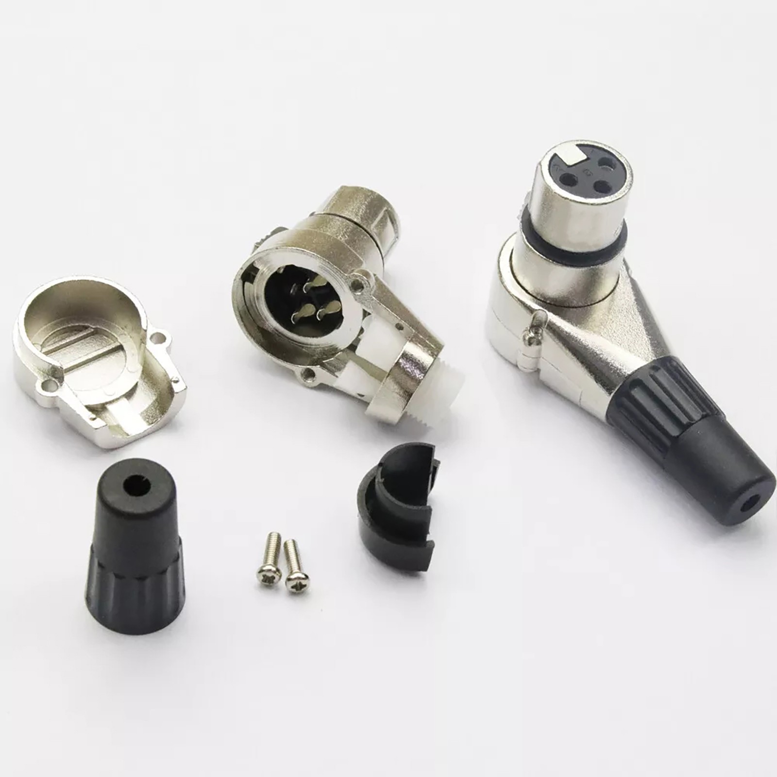 4Pcs Adjustable Right Angle 3 Pin XLR Female Connector Positions Adapter