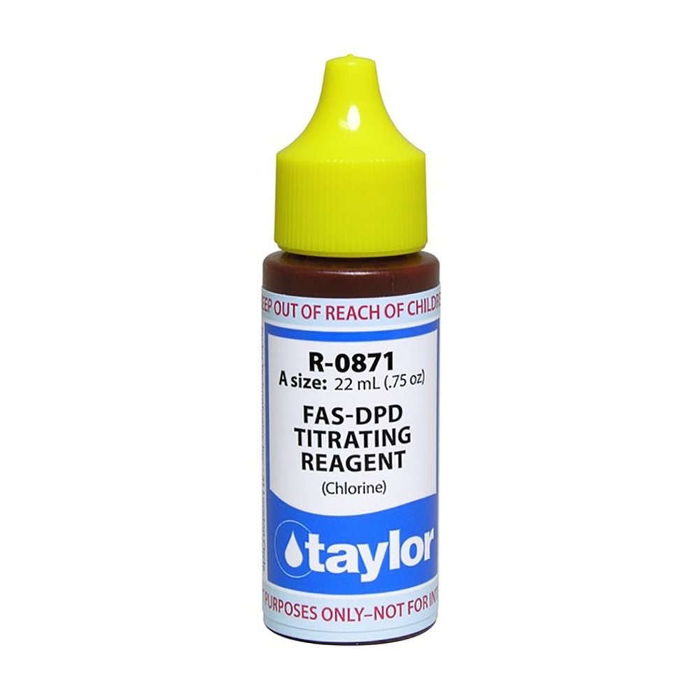 Taylor FAS-DPD Titrating Reagent Chlorine .75oz R-0871-A Water Test Kit
