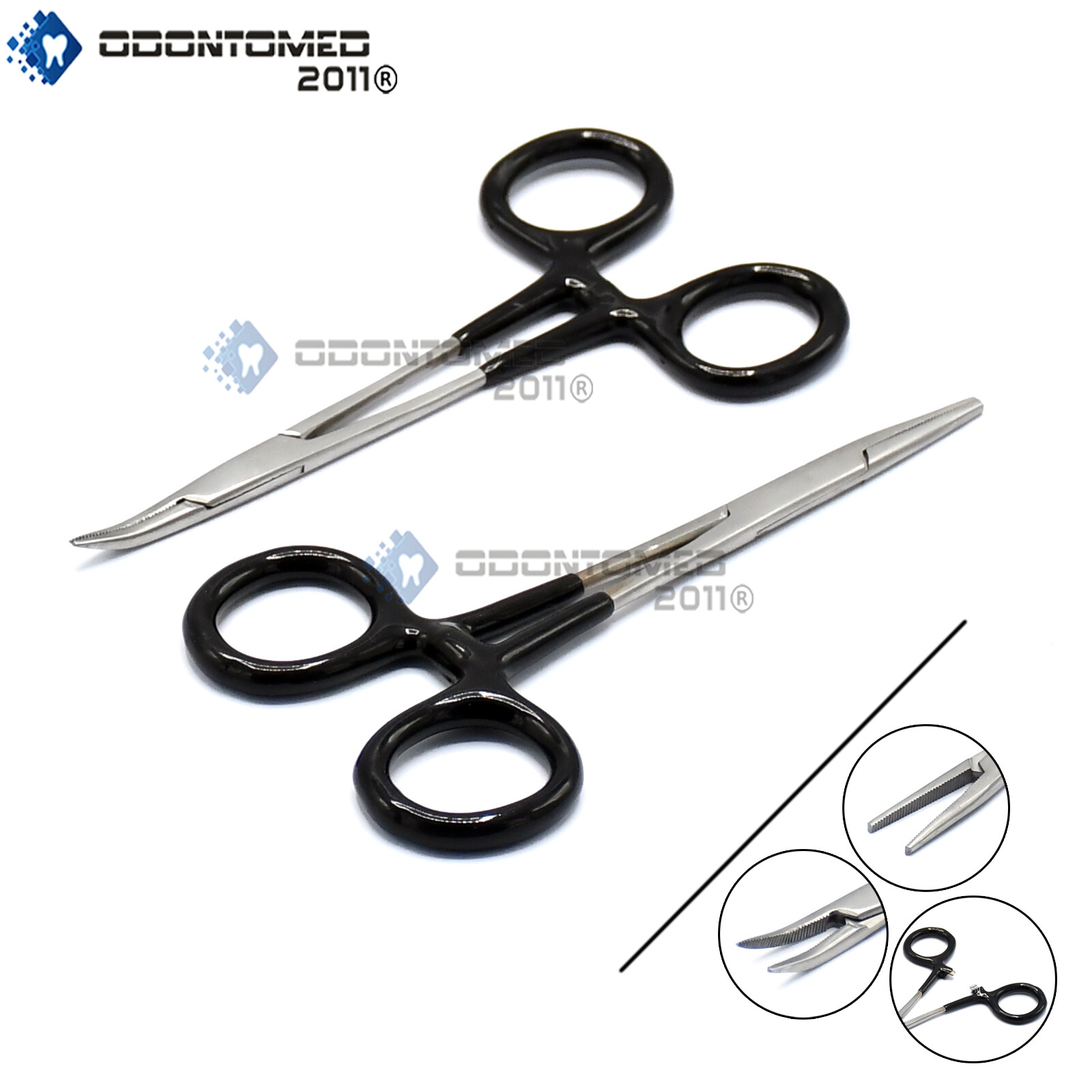 Black Insulated PVC Handle 5'' Mosquito Hemostat Forceps Surgical Cvd - Straight
