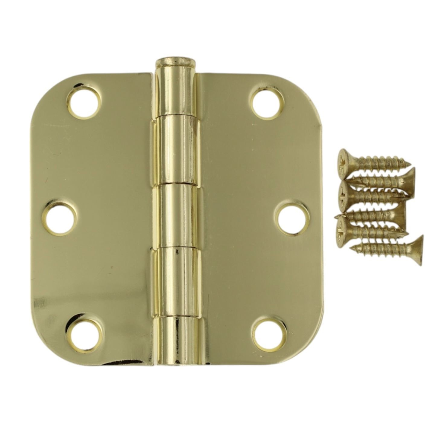 Warwick 3 Pack 3" Door Hinges 5/8" Radius Corner Polished Brass DA3010PB