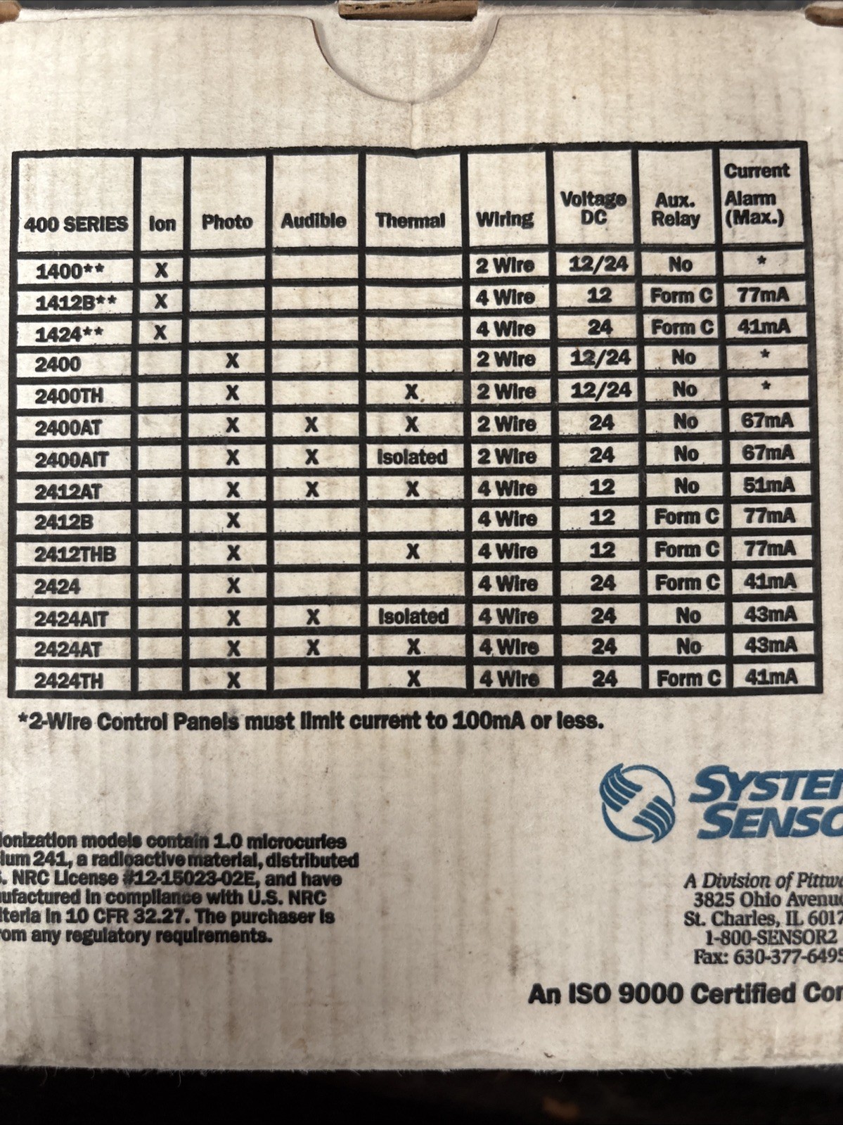 400 Series Direct Wire Smoke Detector