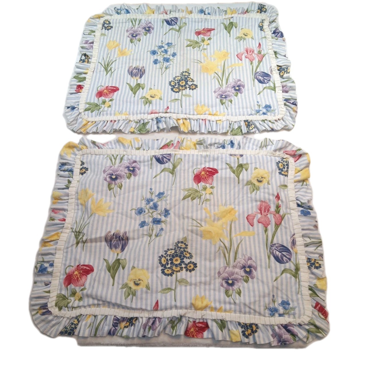 Vintage Jane Wilner Pillow Shams 2 Standard Haute Couture Linens USA Floral