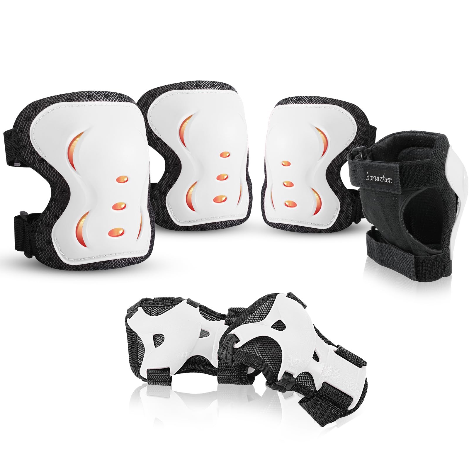 Boruizhen Knee Pads And Elbow Pads Set Wrist Guards For Kids Youth Adults