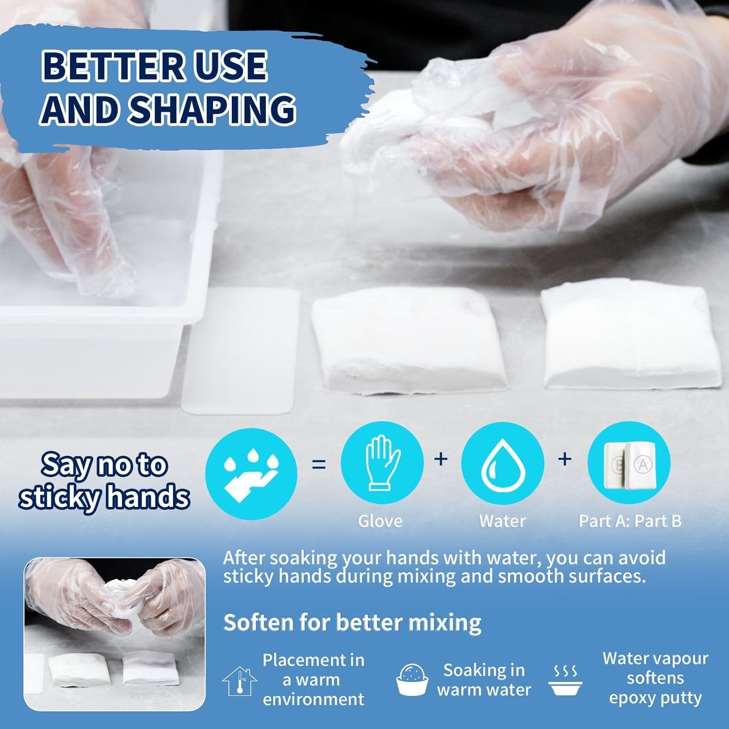 Epoxy Putty 10.5oz White Repair Stick for Leaks Cracks Holes Metal Plastics 300g